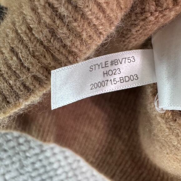 J CREW Sweater Womens XS Brown Black Striped PullOver Mock Neck Boxy Long Sleeve - Picture 10 of 10